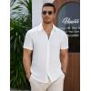 imageCOOFANDY Mens Casual Button Down Short Sleeve Shirts Summer Beach Wedding Shirt Vacation Cotton ShirtsWhite