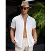 imageCOOFANDY Mens Casual Button Down Short Sleeve Shirts Summer Beach Wedding Shirt Vacation Cotton ShirtsWhite