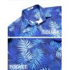 imageCOOFANDY Mens Hawaiian Shirts Short Sleeve Tropical Button Down Shirts Floral Summer Beach ShirtBlue  Palm Leaf
