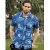 imageCOOFANDY Mens Hawaiian Shirts Short Sleeve Tropical Button Down Shirts Floral Summer Beach ShirtBlue  Palm Leaf