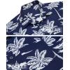 imageCOOFANDY Mens Hawaiian Shirts Short Sleeve Tropical Button Down Shirts Floral Summer Beach ShirtDark Blue  Palm Tree
