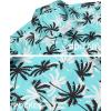imageCOOFANDY Mens Hawaiian Shirts Short Sleeve Tropical Button Down Shirts Floral Summer Beach ShirtLake Green  Palm Tree
