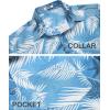 imageCOOFANDY Mens Hawaiian Shirts Short Sleeve Tropical Button Down Shirts Floral Summer Beach ShirtLight Blue  Plam Leaf