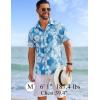 imageCOOFANDY Mens Hawaiian Shirts Short Sleeve Tropical Button Down Shirts Floral Summer Beach ShirtLight Blue  Plam Leaf