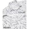 imageCOOFANDY Mens Hawaiian Shirts Short Sleeve Tropical Button Down Shirts Floral Summer Beach ShirtLight Blue  White Leaf