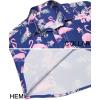 imageCOOFANDY Mens Hawaiian Shirts Short Sleeve Tropical Button Down Shirts Floral Summer Beach ShirtNavy Blue  Flamingo