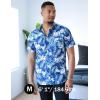 imageCOOFANDY Mens Hawaiian Shirts Short Sleeve Tropical Button Down Shirts Floral Summer Beach ShirtNavy Blue  White Leaf