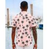 imageCOOFANDY Mens Hawaiian Shirts Short Sleeve Tropical Button Down Shirts Floral Summer Beach ShirtPink  Palm Tree