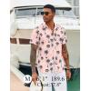 imageCOOFANDY Mens Hawaiian Shirts Short Sleeve Tropical Button Down Shirts Floral Summer Beach ShirtPink  Palm Tree