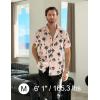 imageCOOFANDY Mens Hawaiian Shirts Short Sleeve Tropical Button Down Shirts Floral Summer Beach ShirtPink  Palm Tree