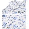 imageCOOFANDY Mens Hawaiian Shirts Short Sleeve Tropical Button Down Shirts Floral Summer Beach ShirtWhite  Blue Floral