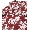 imageCOOFANDY Mens Hawaiian Shirts Short Sleeve Tropical Button Down Shirts Floral Summer Beach ShirtWine Red  White Floral