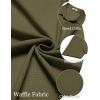 imageCOOFANDY Mens Short Sleeve Button Down Shirt Casual Summer Beach Shirts Waffle Knit Shirt Wrinkle Free Untucked ShirtArmy Green