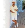 imageCOOFANDY Mens Short Sleeve Button Down Shirt Casual Summer Beach Shirts Waffle Knit Shirt Wrinkle Free Untucked ShirtBeige
