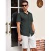 imageCOOFANDY Mens Short Sleeve Button Down Shirt Casual Summer Beach Shirts Waffle Knit Shirt Wrinkle Free Untucked ShirtDark Grey