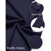 imageCOOFANDY Mens Short Sleeve Button Down Shirt Casual Summer Beach Shirts Waffle Knit Shirt Wrinkle Free Untucked ShirtNavy Blue