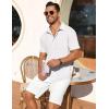 imageCOOFANDY Mens Short Sleeve Button Down Shirt Casual Summer Beach Shirts Waffle Knit Shirt Wrinkle Free Untucked ShirtWhite