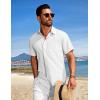 imageCOOFANDY Mens Beach Outfits 2 Piece Sets Casual Short Sleeve Button Down Summer Textured ShirtWhite