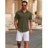 imageCOOFANDY Mens Casual Button Down Short Sleeve Shirts Untucked Wrinkle Free Shirt Stretch Dress ShirtsArmy Green