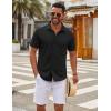 imageCOOFANDY Mens Casual Button Down Short Sleeve Shirts Untucked Wrinkle Free Shirt Stretch Dress ShirtsBlack