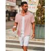 imageCOOFANDY Mens Casual Button Down Short Sleeve Shirts Untucked Wrinkle Free Shirt Stretch Dress ShirtsPink
