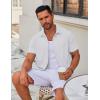 imageCOOFANDY Mens Casual Button Down Short Sleeve Shirts Untucked Wrinkle Free Shirt Stretch Dress ShirtsWhite