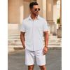 imageCOOFANDY Mens Casual Button Down Short Sleeve Shirts Untucked Wrinkle Free Shirt Stretch Dress ShirtsWhite