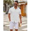imageCOOFANDY Mens Casual Button Down Short Sleeve Shirts Untucked Wrinkle Free Shirt Stretch Dress ShirtsWhite