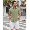imageCOOFANDY Mens Casual Shirts Short Sleeve Button Down Shirt Wrinkle Free Summer ShirtArmy Green