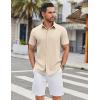 imageCOOFANDY Mens Casual Shirts Short Sleeve Button Down Shirt Wrinkle Free Summer ShirtBeige