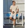 imageCOOFANDY Mens Casual Shirts Short Sleeve Button Down Shirt Wrinkle Free Summer ShirtBeige