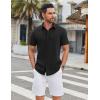 imageCOOFANDY Mens Casual Shirts Short Sleeve Button Down Shirt Wrinkle Free Summer ShirtBlack