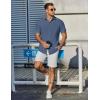imageCOOFANDY Mens Casual Shirts Short Sleeve Button Down Shirt Wrinkle Free Summer ShirtDark Blue