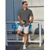 imageCOOFANDY Mens Casual Shirts Short Sleeve Button Down Shirt Wrinkle Free Summer ShirtDark Grey