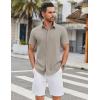 imageCOOFANDY Mens Casual Shirts Short Sleeve Button Down Shirt Wrinkle Free Summer ShirtGrey