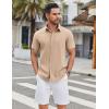 imageCOOFANDY Mens Casual Shirts Short Sleeve Button Down Shirt Wrinkle Free Summer ShirtKhaki