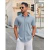 imageCOOFANDY Mens Casual Shirts Short Sleeve Button Down Shirt Wrinkle Free Summer ShirtLight Blue