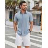 imageCOOFANDY Mens Casual Shirts Short Sleeve Button Down Shirt Wrinkle Free Summer ShirtLight Blue