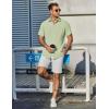 imageCOOFANDY Mens Casual Shirts Short Sleeve Button Down Shirt Wrinkle Free Summer ShirtLight Green