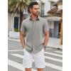 imageCOOFANDY Mens Casual Shirts Short Sleeve Button Down Shirt Wrinkle Free Summer ShirtLight Grey