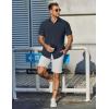 imageCOOFANDY Mens Casual Shirts Short Sleeve Button Down Shirt Wrinkle Free Summer ShirtNavy Blue