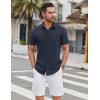 imageCOOFANDY Mens Casual Shirts Short Sleeve Button Down Shirt Wrinkle Free Summer ShirtNavy Blue