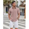 imageCOOFANDY Mens Casual Shirts Short Sleeve Button Down Shirt Wrinkle Free Summer ShirtPink