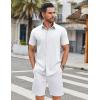 imageCOOFANDY Mens Casual Shirts Short Sleeve Button Down Shirt Wrinkle Free Summer ShirtWhite
