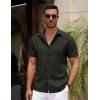 imageCOOFANDY Mens Casual Summer Beach Shirt Button Down Short Sleeve Shirts Vacation Shirt Cotton Linen ShirtsBlack