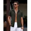 imageCOOFANDY Mens Casual Summer Beach Shirt Button Down Short Sleeve Shirts Vacation Shirt Cotton Linen ShirtsBlack