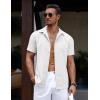 imageCOOFANDY Mens Casual Summer Beach Shirt Button Down Short Sleeve Shirts Vacation Shirt Cotton Linen ShirtsWhite