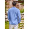 imageCOOFANDY Mens Oxford Shirt Long Sleeve Casual Button Down Shirts Regular Fit Dress ShirtsBlue