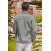 imageCOOFANDY Mens Oxford Shirt Long Sleeve Casual Button Down Shirts Regular Fit Dress ShirtsDark Grey