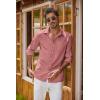 imageCOOFANDY Mens Oxford Shirt Long Sleeve Casual Button Down Shirts Regular Fit Dress ShirtsDark Red